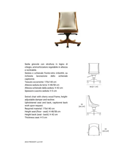 Sedia President - Morelato