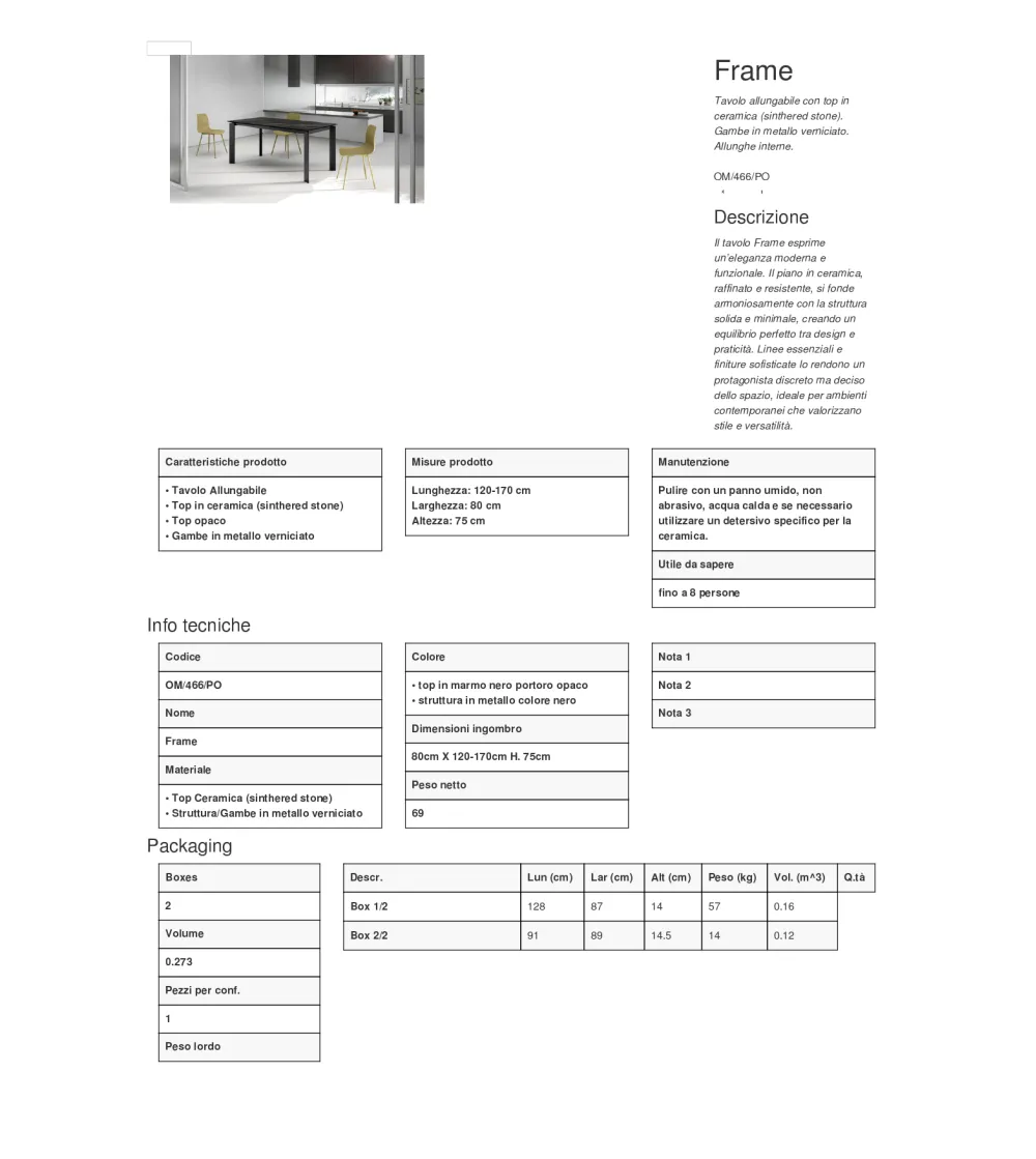 Stones - Frame Extendable Table