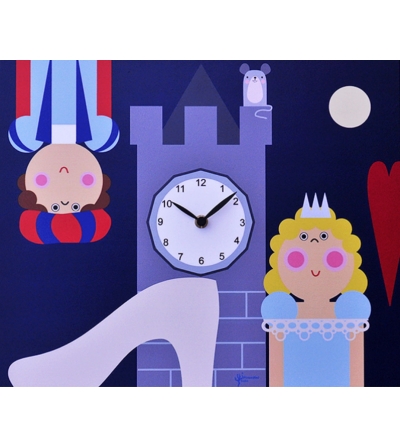 Wanduhr für Kinder Cinderella Pirondini Italien
