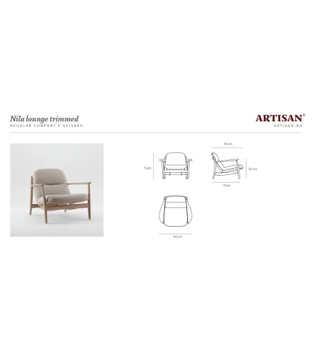 Fauteuil Nila Lounge Trimmed - Artisan