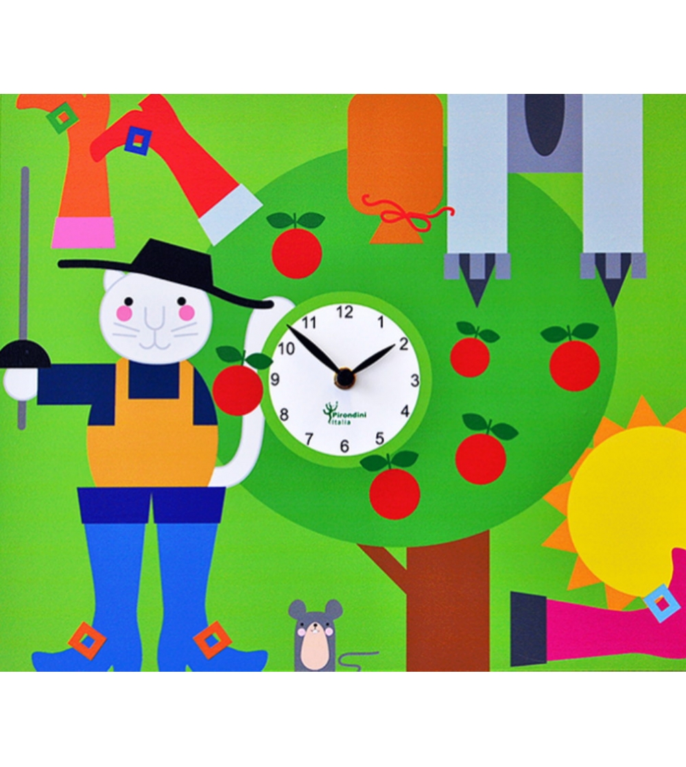 Horloge pour enfants Le chat avec des bottes Pirondini Italia