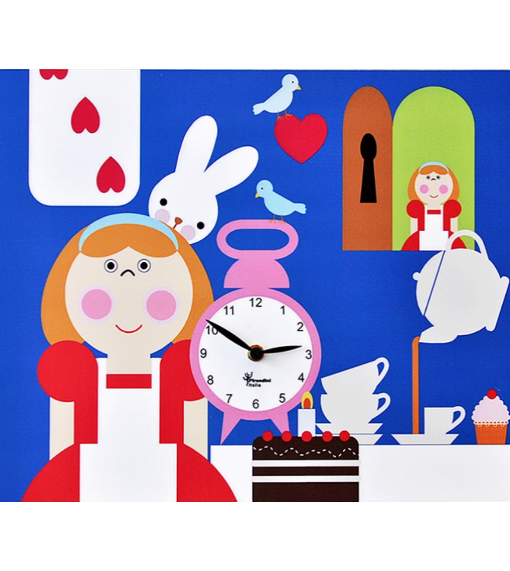 Alice in Wonderland children's clock Pirondini Italia