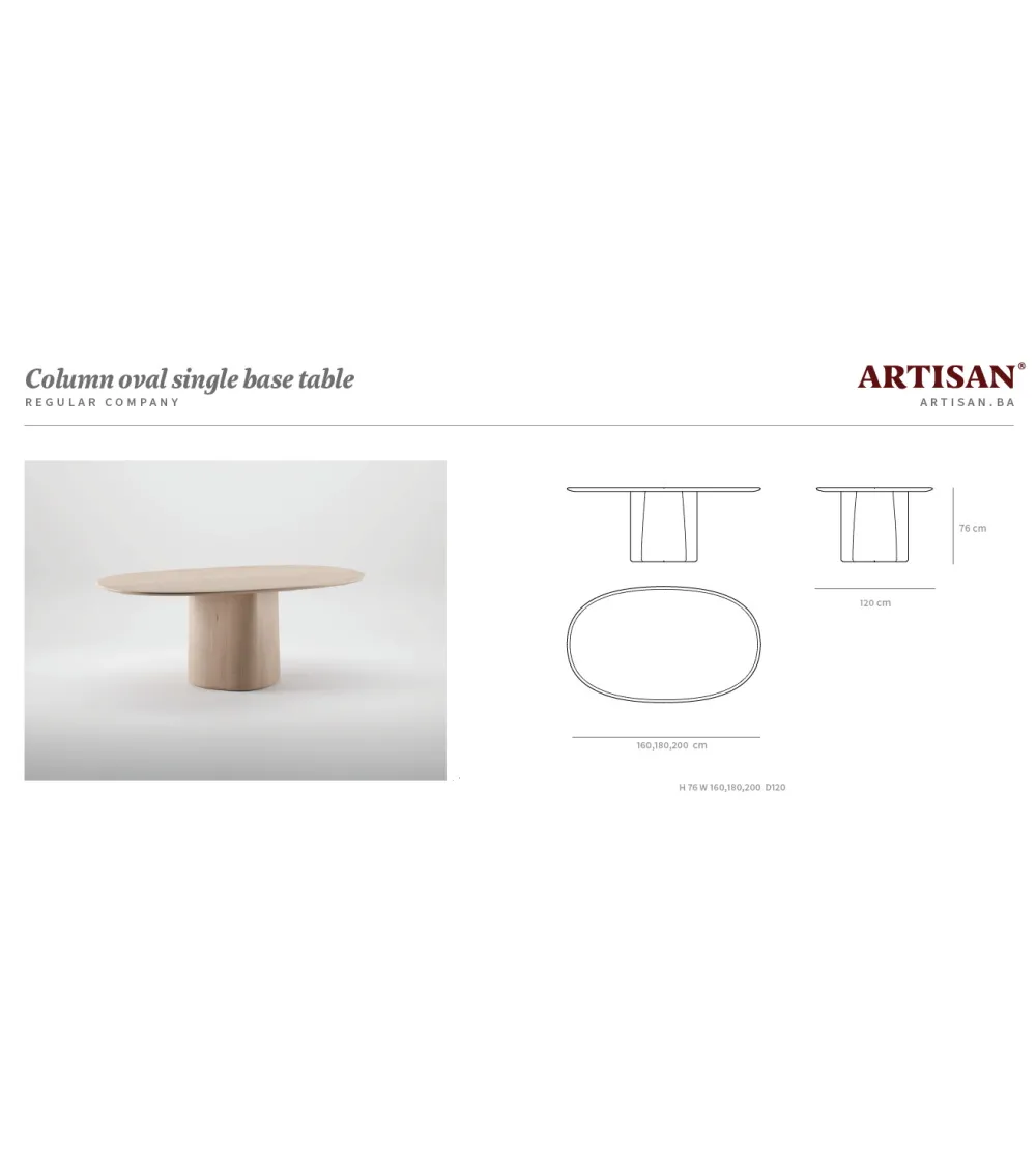 Artisan - Column Ovaler Tisch