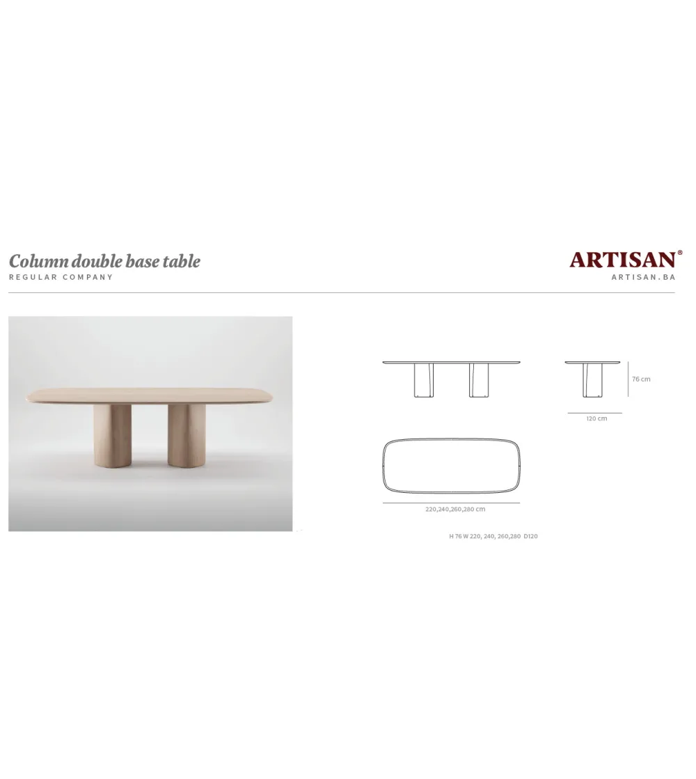 Artisan - Column Oval Double Table