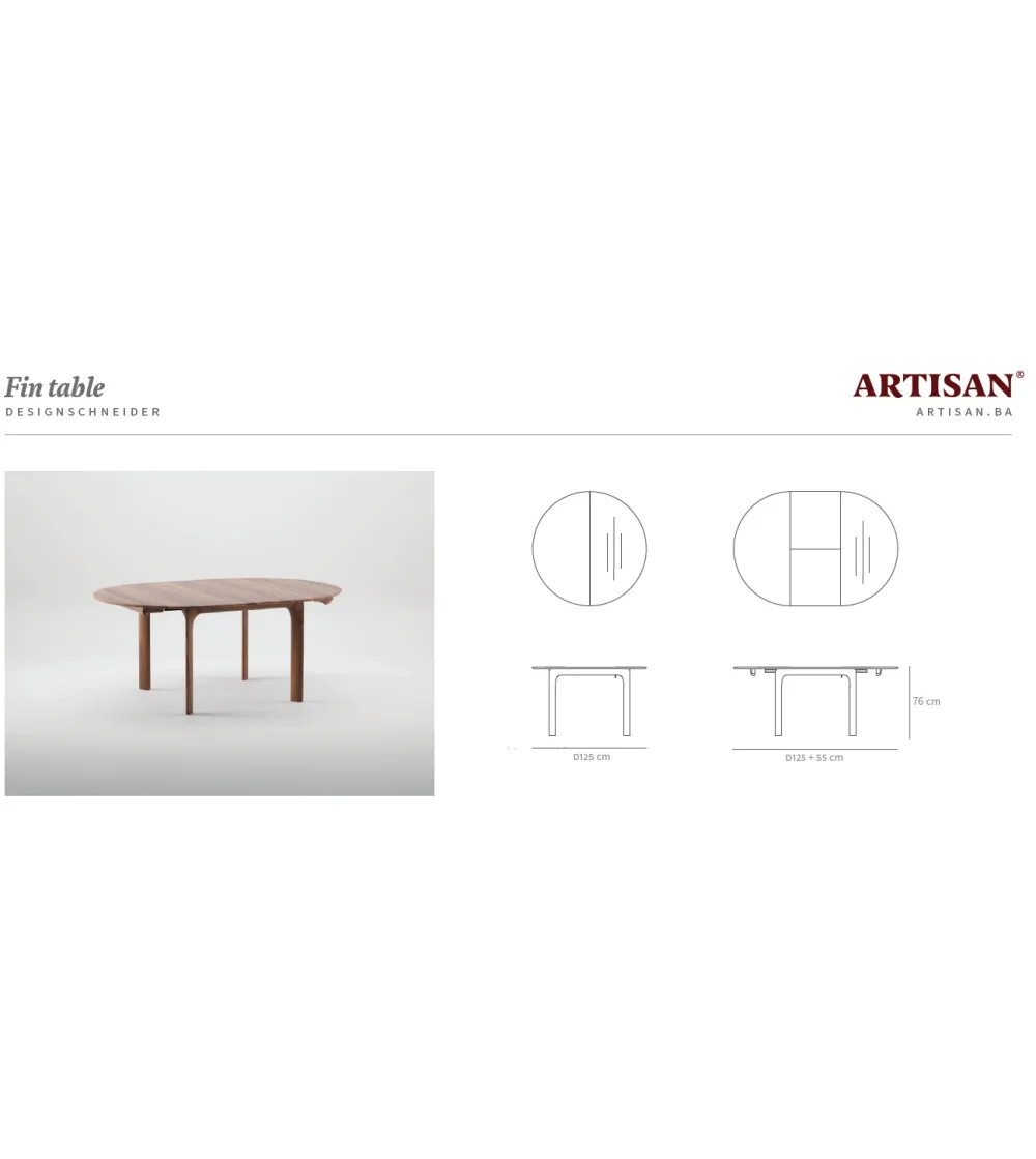 Artisan - Fin Round Ausziehbarer Tisch