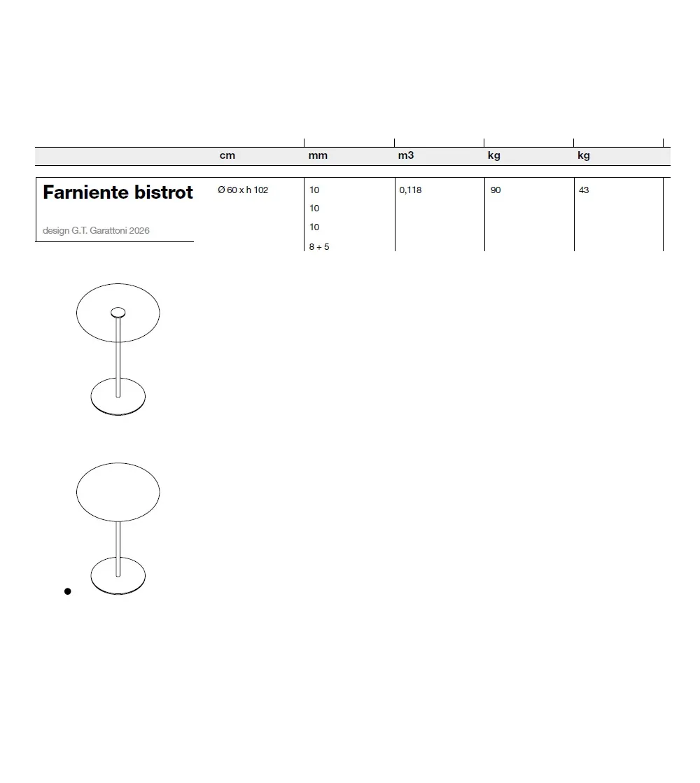 Tonelli Design - Farniente Bistrot Table