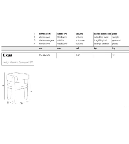 Sedia Ekua - Tonelli Design