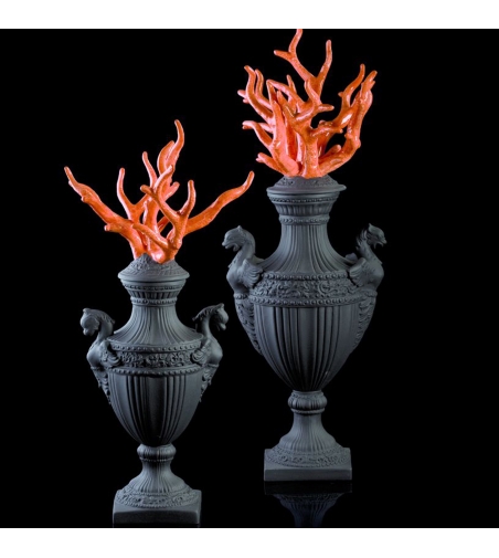 Kleine und mittlere Vase Corallo Ceramiche dal Prà