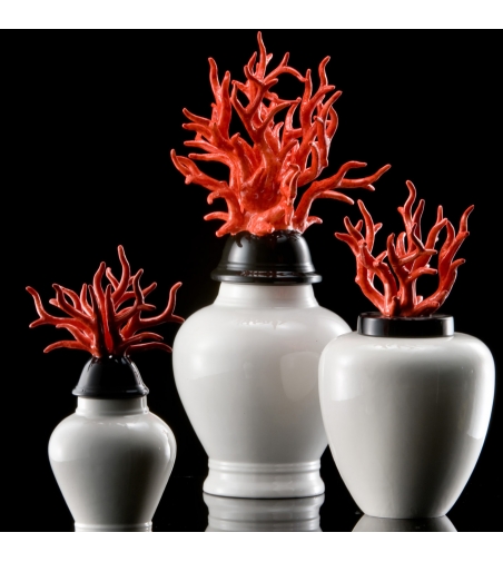 Vaso medio corallo Ceramiche dal Prà