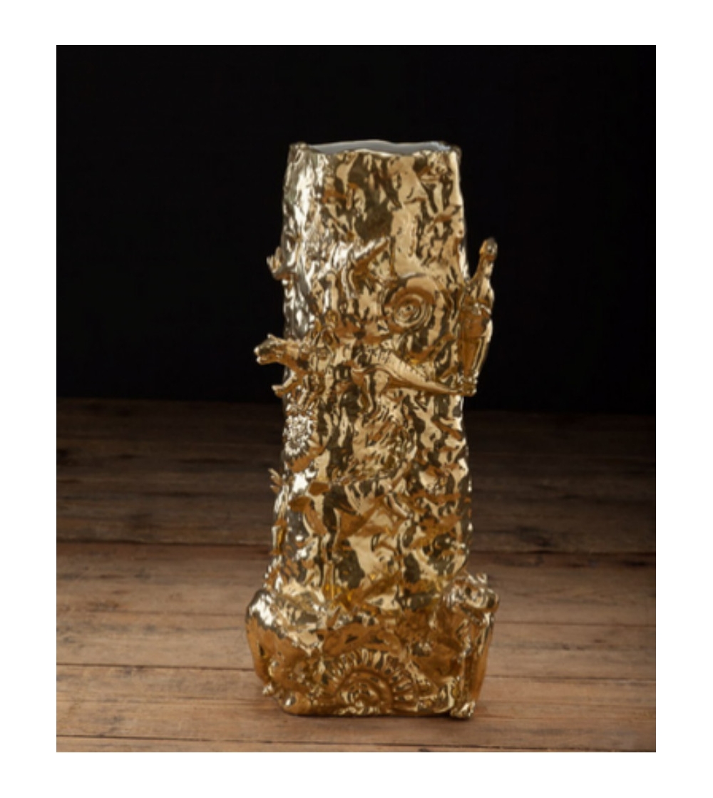 Vase dorée Jurassic Park Ceramiche Dal Prà