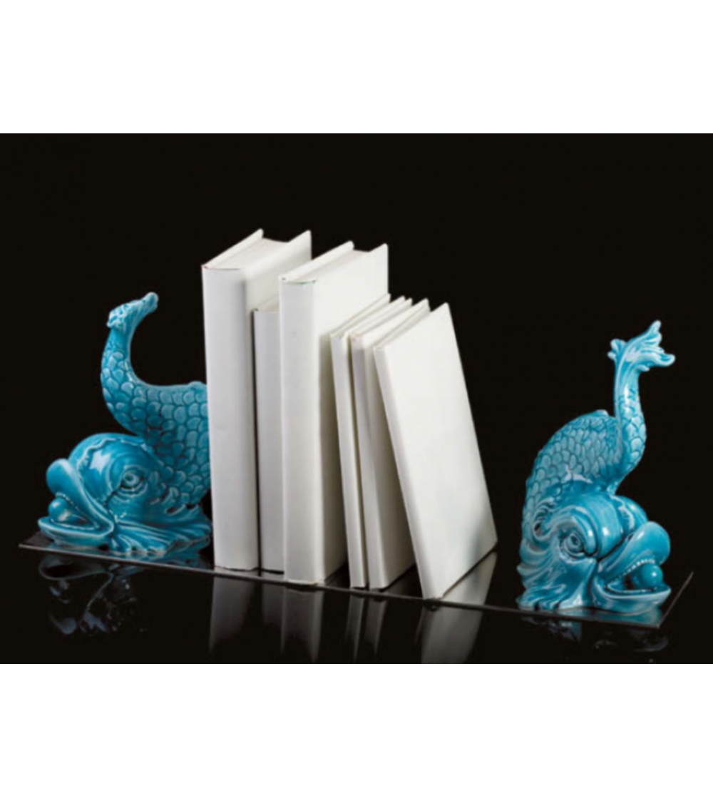 Dolphins Sculpture Book-end Ceramiche Dal Prà