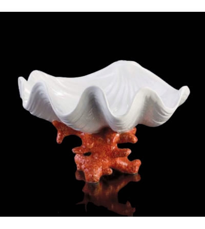 Conchiglia con corallo Ceramiche Dal Prà