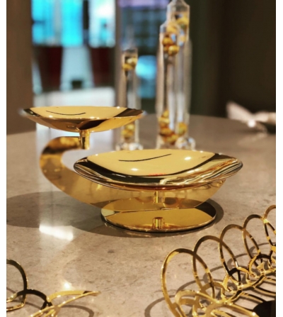 Elleffe Design: Centro De Mesa De Acero Dorado Pequeño 2