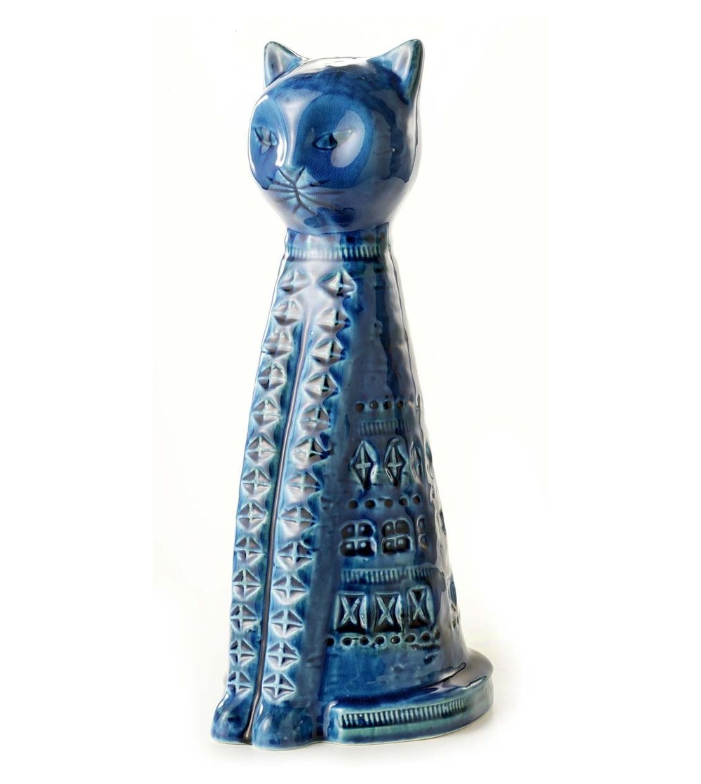 Figur große Katze Aldo Londi Bitossi Ceramiche