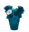 Vase bleu fleur blanche Daum