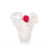 White Vase & red flower Daum