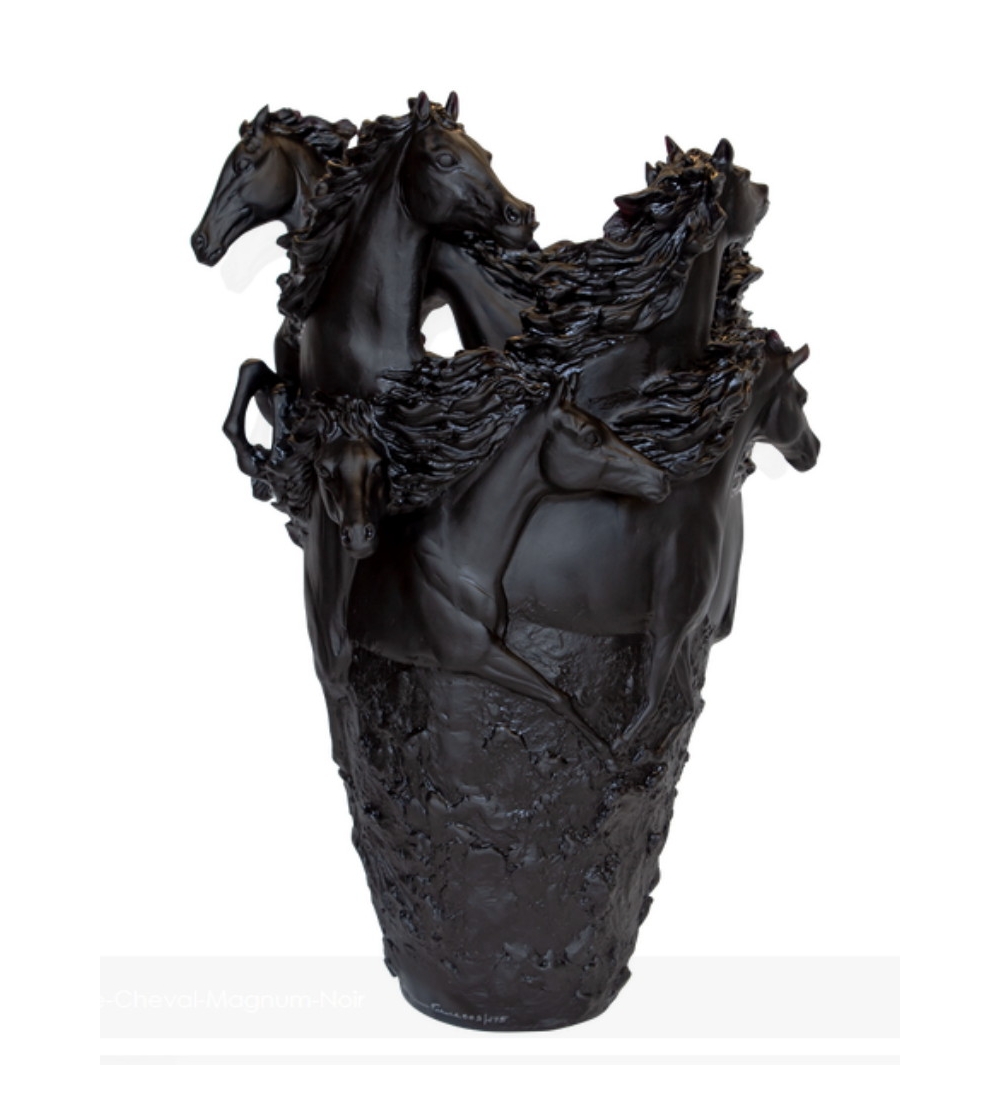 Black Horse Magnum Daum vase