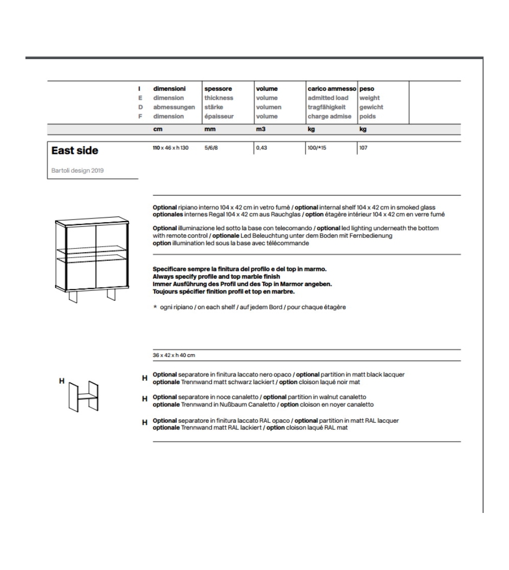 Sideboard East Side High - Tonelli...