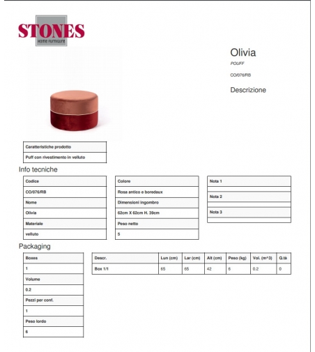 Pouff Olivia Stones