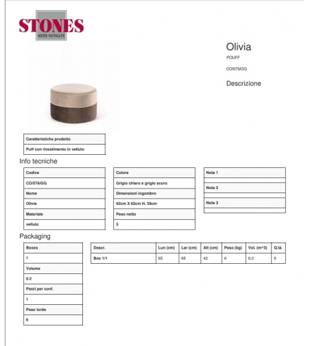 Pouff Olivia Stones