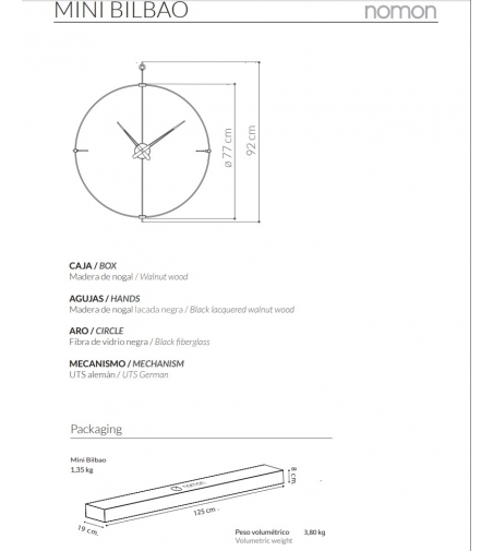 Horloge Murale Mini Bilbao Nomon