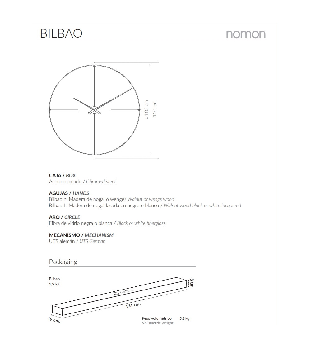 Nomon: Horloge Murale Bilbao