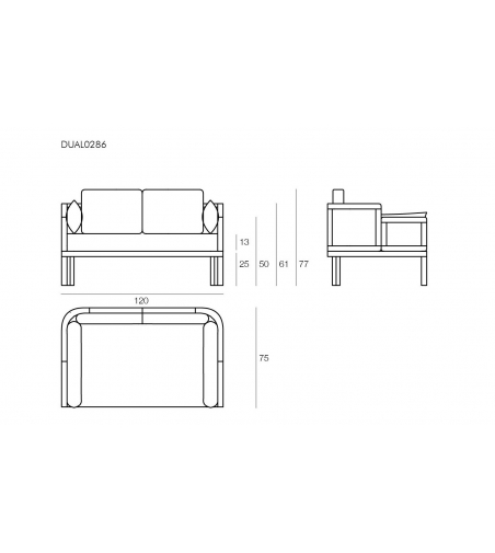 Sofà De 2 Plazas Dual Il Giardino Di Legno