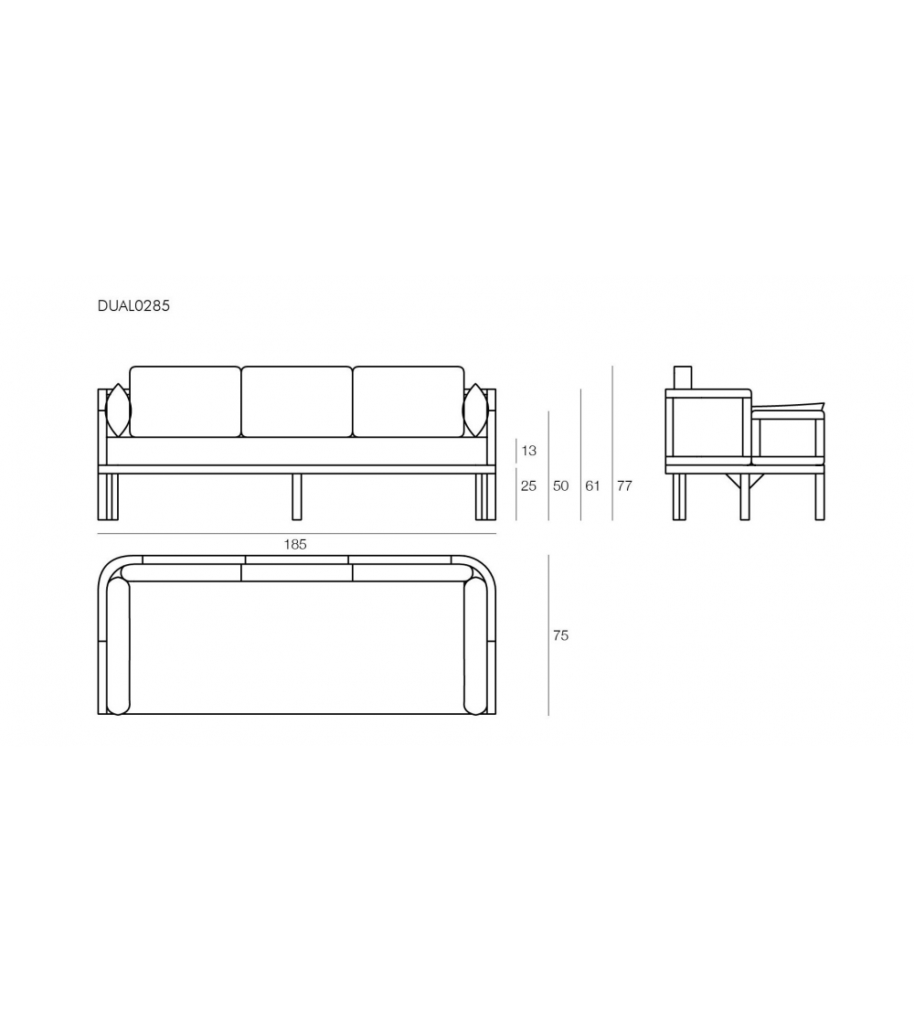 Il Giardino Di Legno 3 Seater Sofa Dual