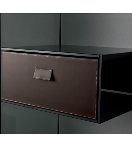 Liber E -F Nightstand In Smoked Glass Tonelli design
