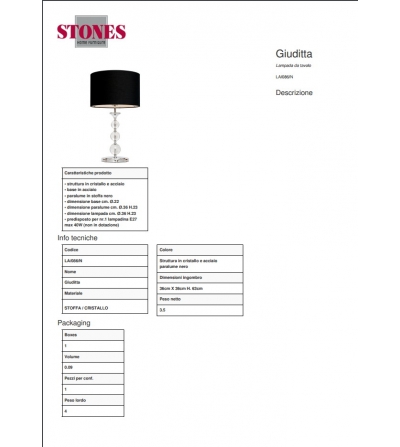 Lampe De Table Giuditta Stones 2