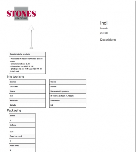 Lámpara De Pie Indi Stones