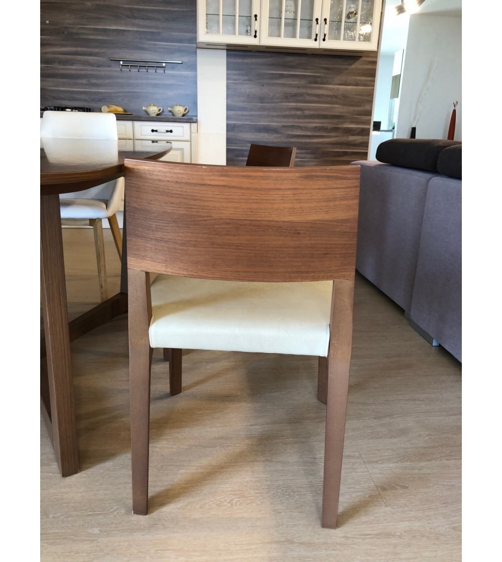 Wooden and eco-leather chair on offer