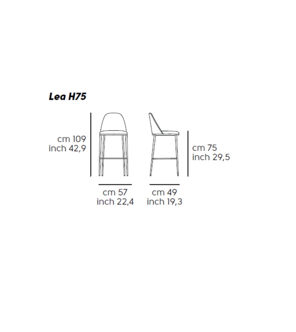 Taburete Lea H75 M TS - Midj