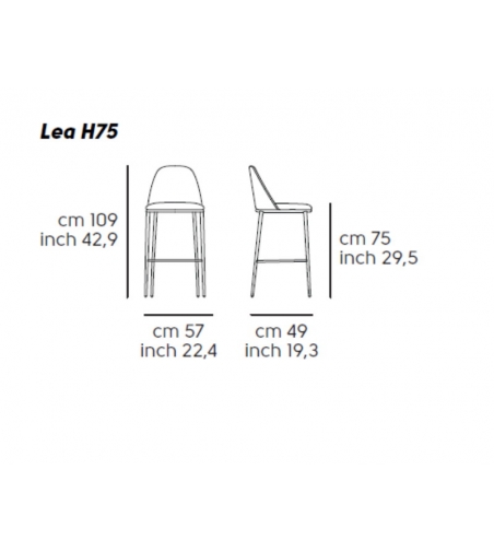 Tabouret Lea H75 M TS - Midj