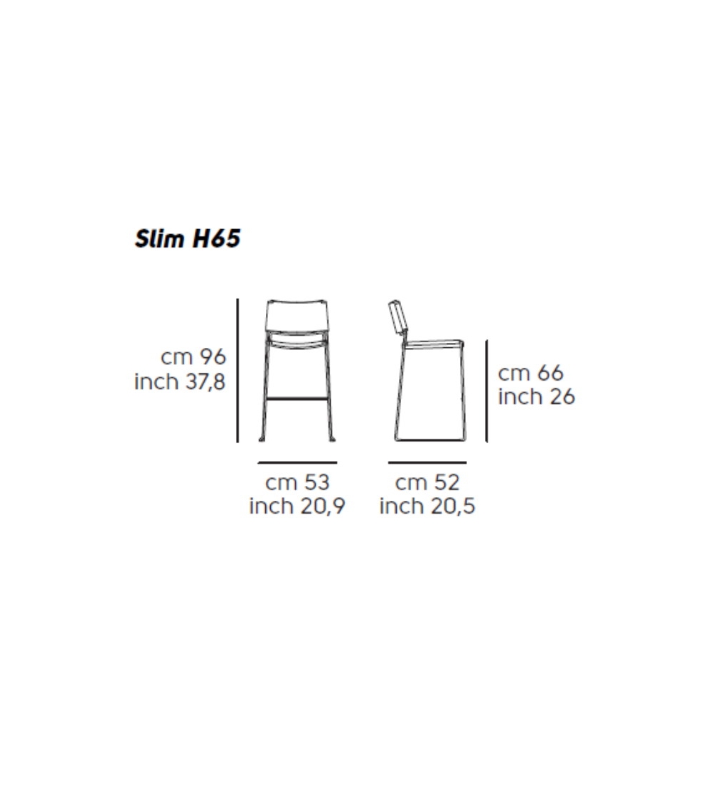 Hocker Slim H65-H75 M TS - Midj