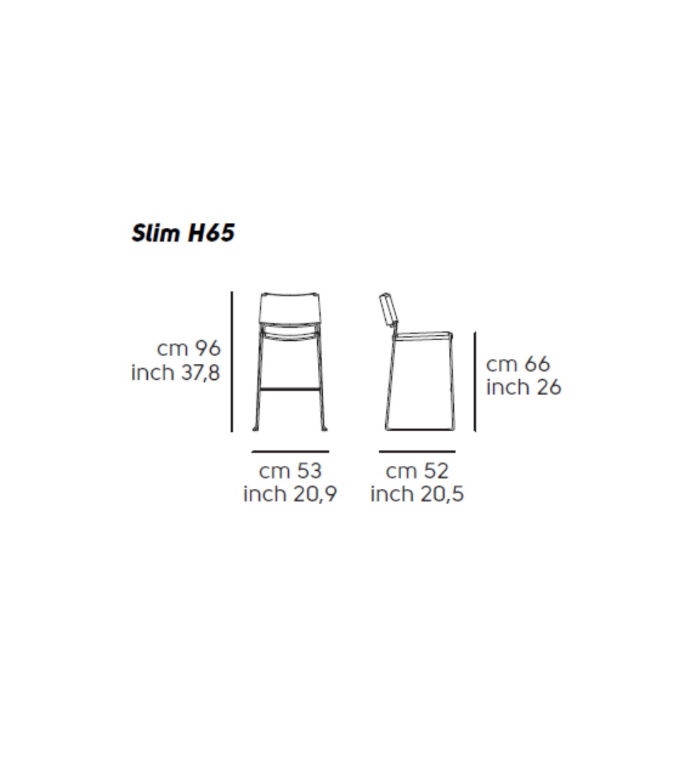 Sgabello Slim H65-H75 M TS - Midj