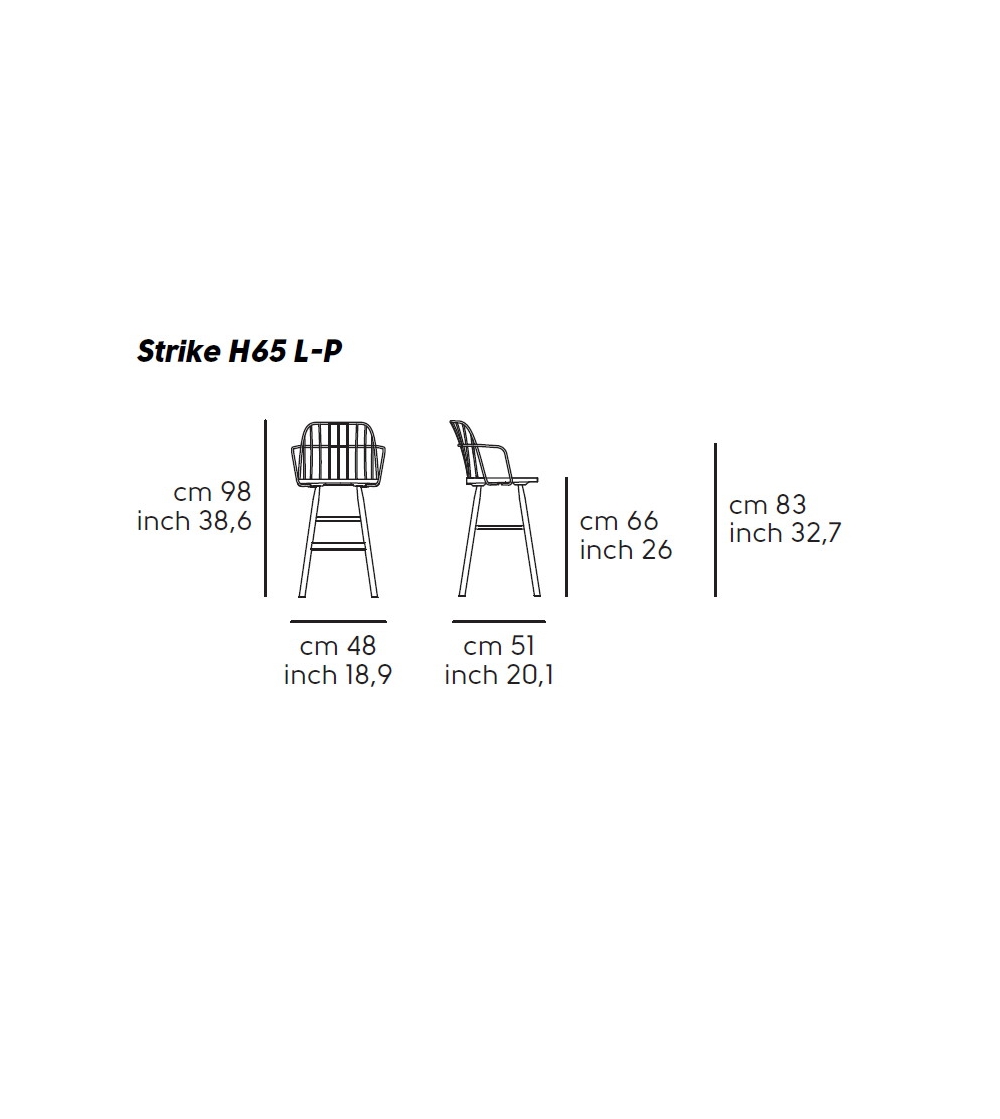 Sgabello Strike H65/H75 L P - Midj