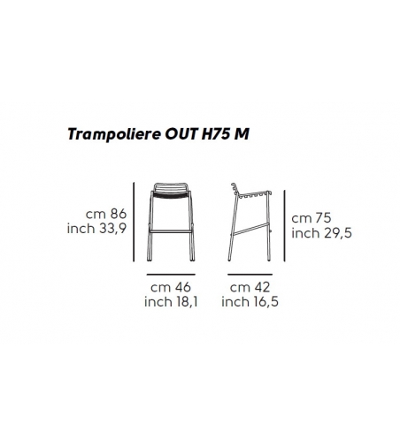 Sgabello Trampoliere Out H65/H75 - Midj