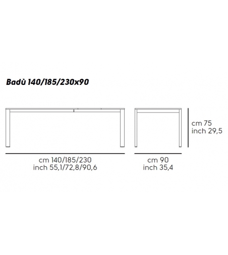 Badù Ausziehbarer Tisch 140 cm - Midj