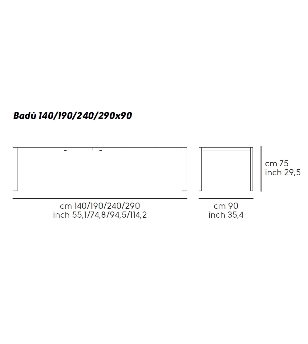 Badù Ausziehbarer Tisch 140 cm - Midj