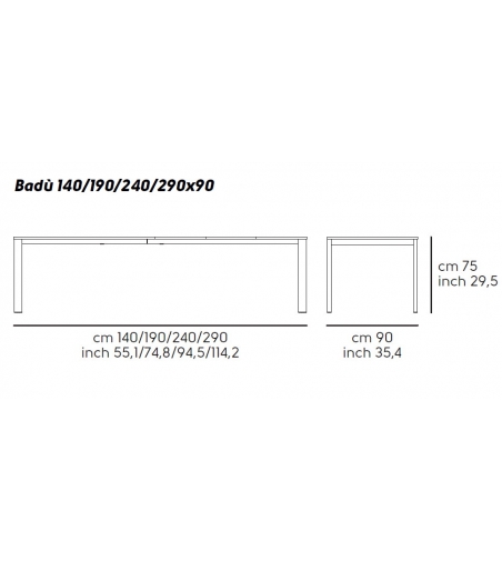 Badù Ausziehbarer Tisch 140 cm - Midj