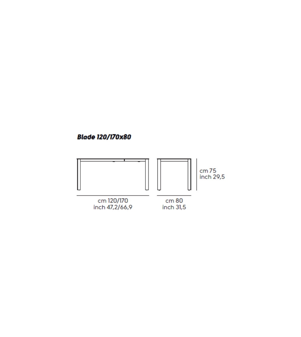 Tavolo allungabile Blade 120 Full Top...
