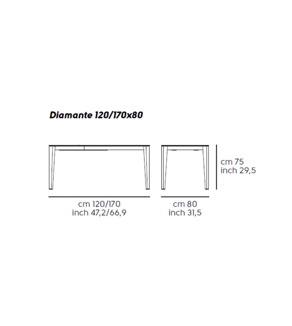 Diamante Ausziehbare Tisch - Midj