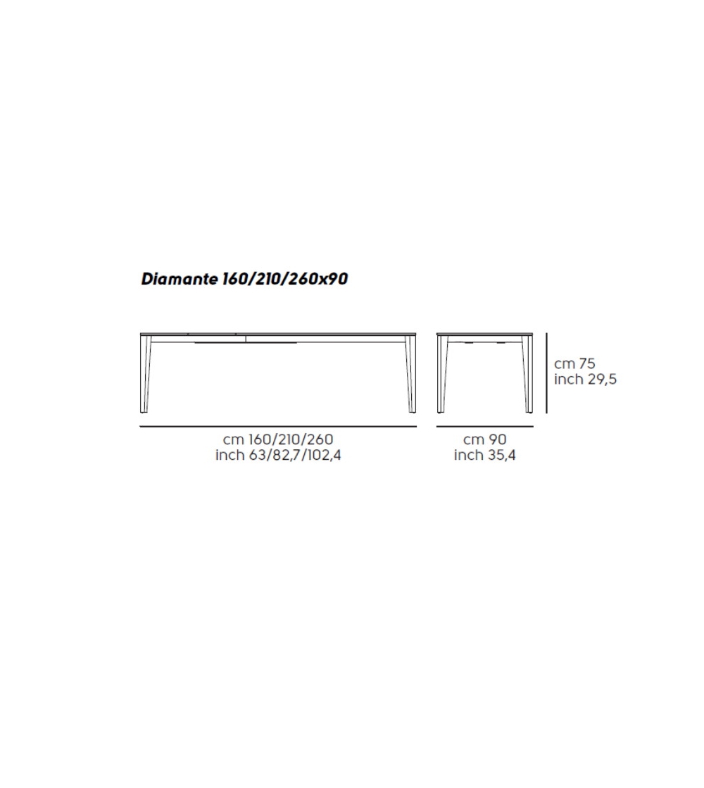 Diamante Extendable Table - Midj