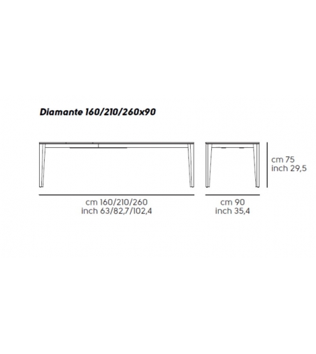 Diamante Extendable Table - Midj