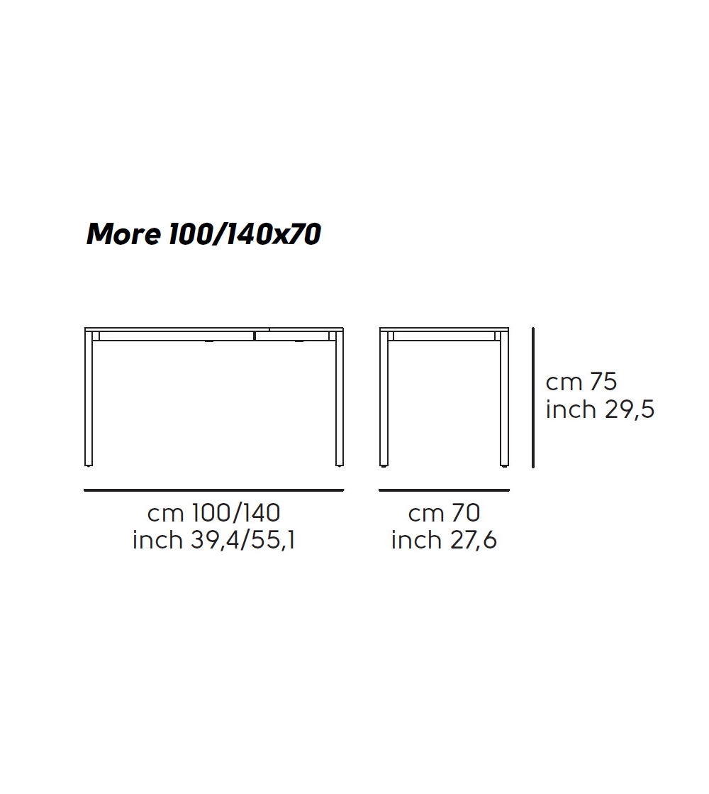 Table extensible en mélamine More - Midj