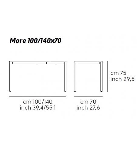 Mesa extensible de melamina More - Midj