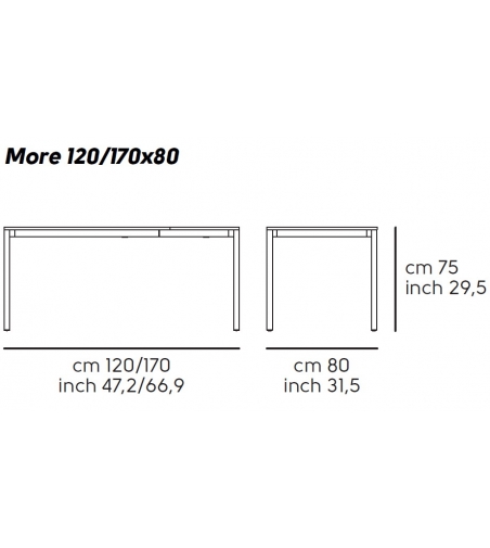 Table Extensible More Avec Plateau En Fenix - Midj