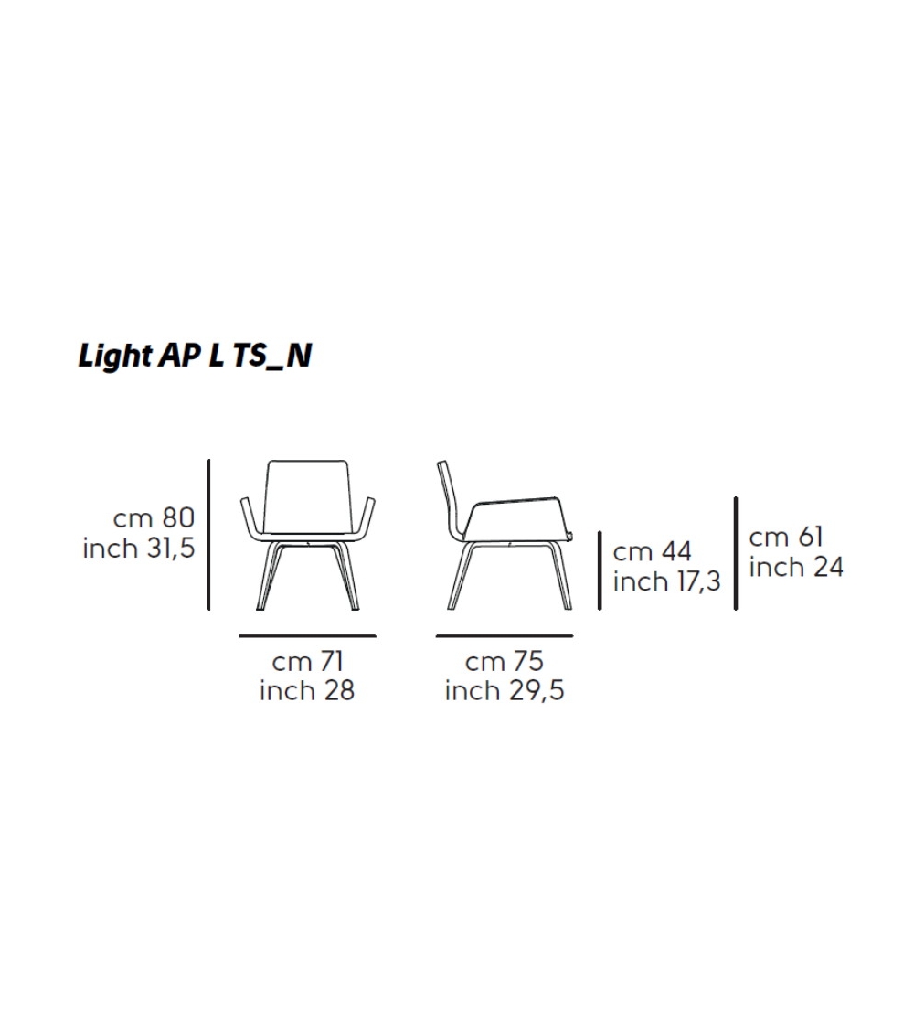 Fauteuil Lounge Light AP L TS - Midj
