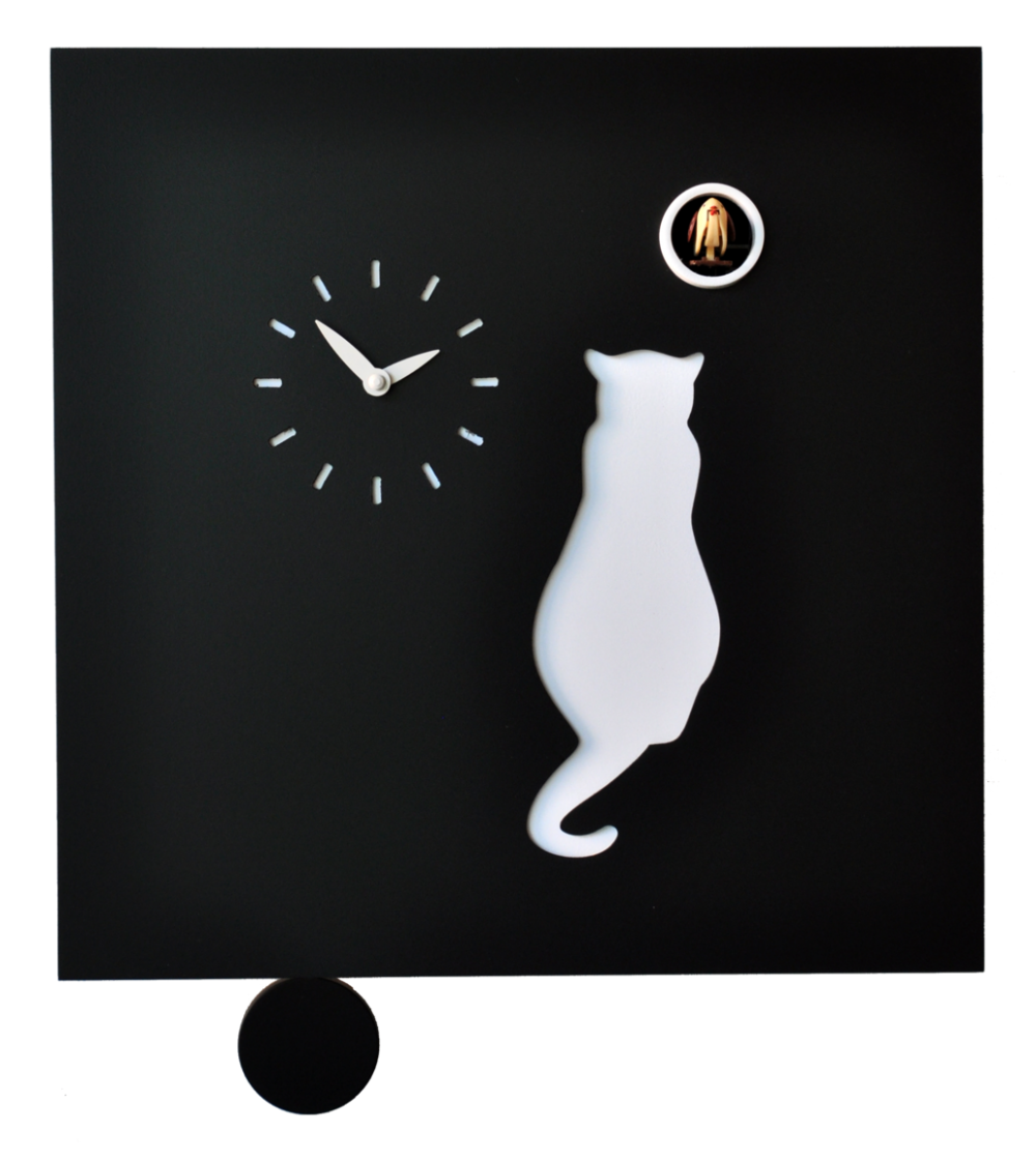 Cuckoo Clock With Pendulum Cat -...